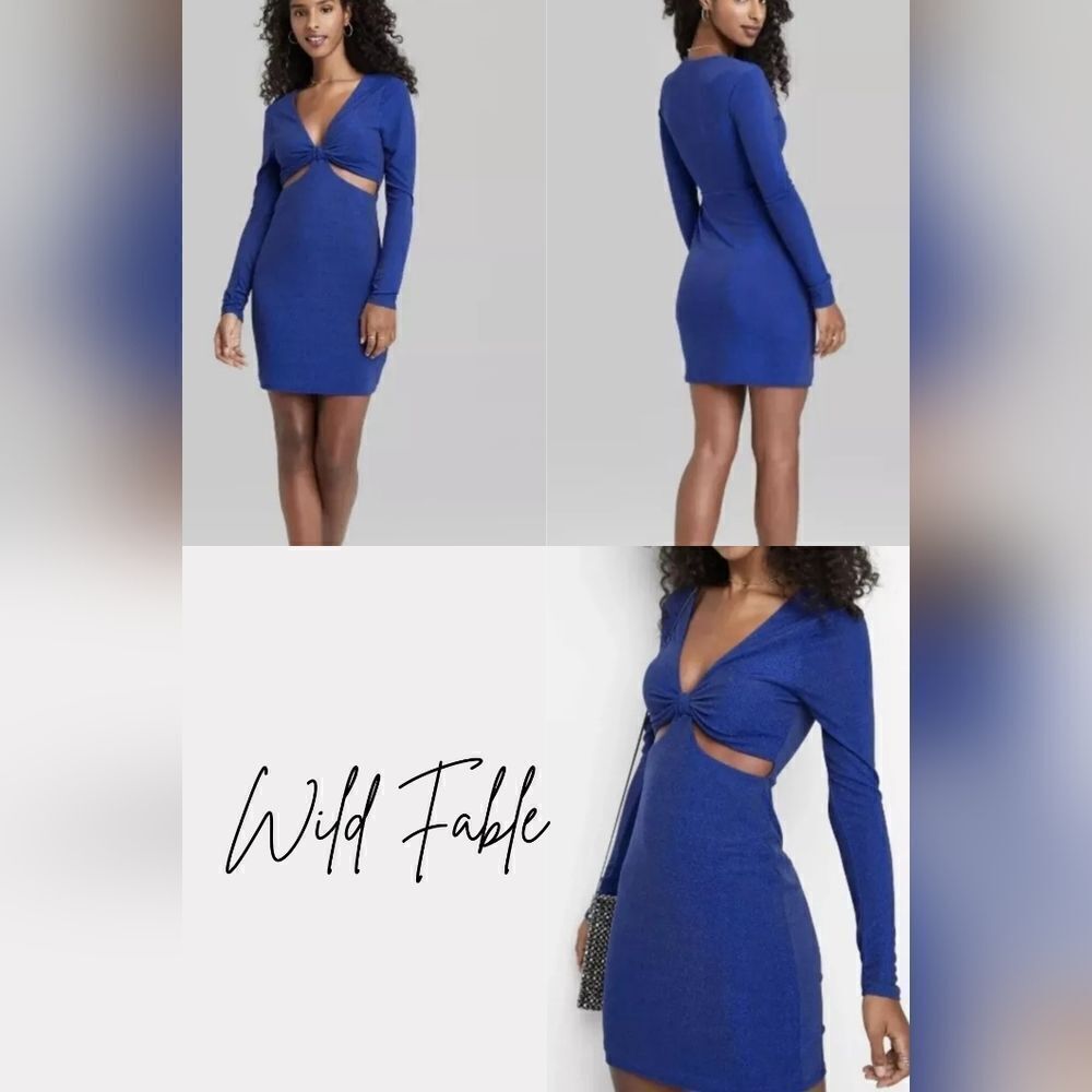 Wild Fable Blue Long Sleeve Dress Medium